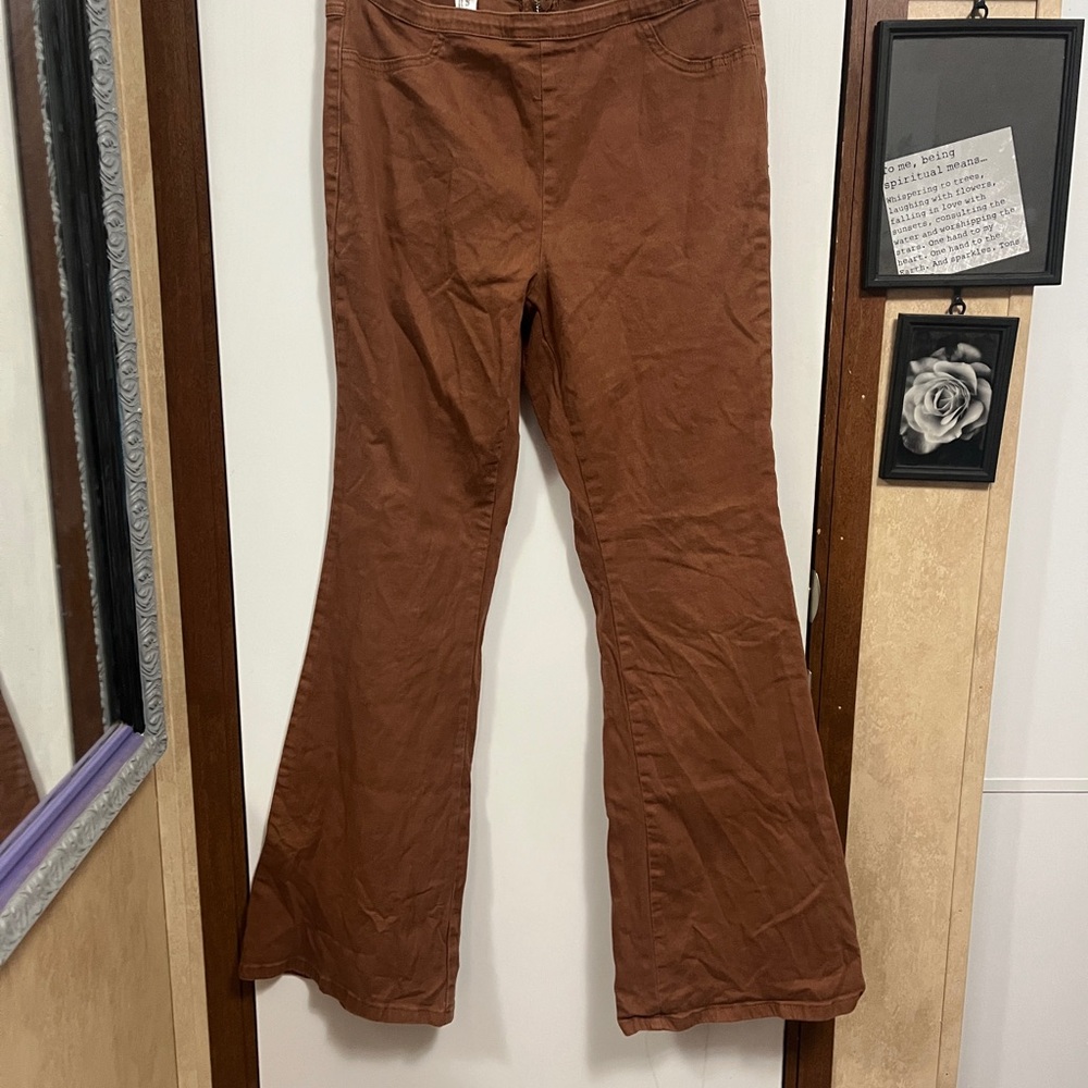 Elegant Brown Flare & Wide Leg Jeans
